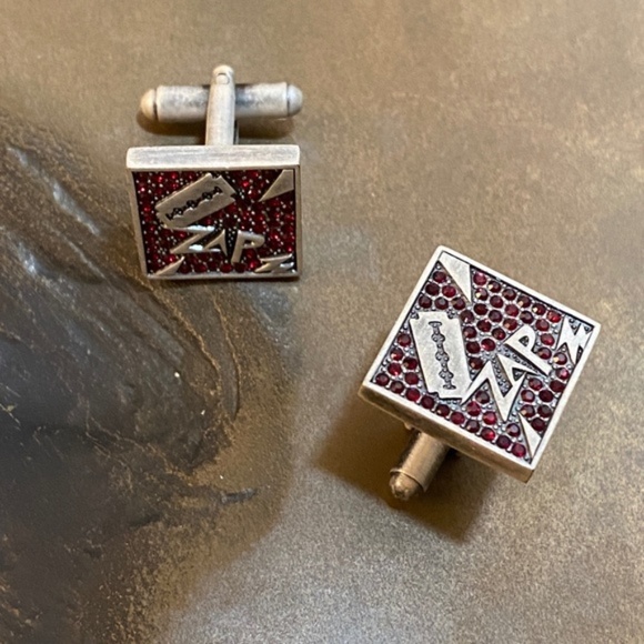 NEIMAN MARCUS Red Swarovski STEAMPUNK Cufflinks - Picture 10 of 10